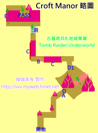 古墓奇兵8:地城奪寶 Tomb Raider:Underworld～Croft Manor 略圖